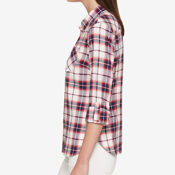 Women Tommy Hilfiger Plaid Shirt - Picture 2 of 4